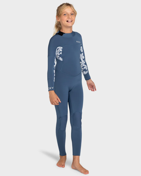 3/2 Swell Girls Back Zip Fullsuit - Wild Wind Drifter Floral - Roxy
